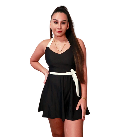 Lunar Halter Swim Dress
