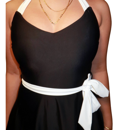 Lunar Halter Swim Dress